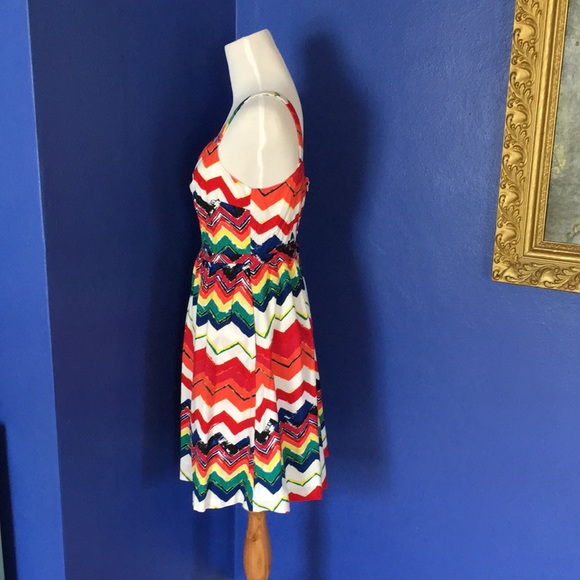 Modcloth Rainbow Brite zig-zag cotton sundress retro mod bright and colorful 🌈 - Picture 5 of 13